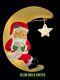 Sleeping Santa /list On The Moon Christmas Holiday Decor Blow Mold 22.5