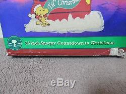 Snoopy Countdown To Christmas 36 in Peanuts Yard Sign Vintage
