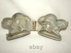 Spooky Antique PEWTER Halloween Hissing Arched Cat ICE CREAM MOLD E & Co NY #644