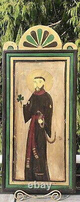 St Patricks Day Art Decoration Painted Wood Wall Hanging Saint