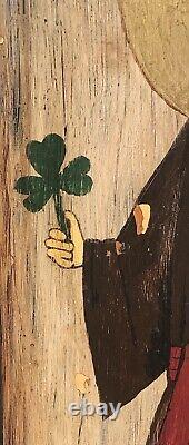 St Patricks Day Art Decoration Painted Wood Wall Hanging Saint