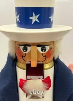 Steinbach Nutcracker Uncle Sam 15 -Germany Minor Hat Damage See Photos