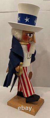 Steinbach Nutcracker Uncle Sam 15 -Germany Minor Hat Damage See Photos