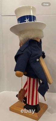 Steinbach Nutcracker Uncle Sam 15 -Germany Minor Hat Damage See Photos