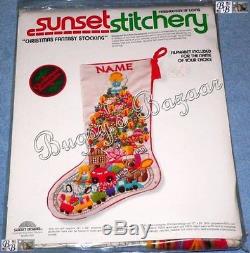 Sunset CHRISTMAS FANTASY Crewel Stitchery Stocking Kit Chris Davenport