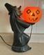 Tico Vintage 1960s Black Witch Green Face Halloween Jack-o'-lantern Blowmold