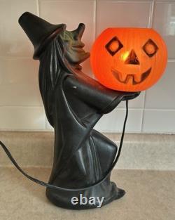 TICO VINTAGE 1960s BLACK WITCH GREEN FACE HALLOWEEN Jack-o'-lantern BLOWMOLD