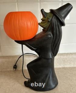 TICO VINTAGE 1960s BLACK WITCH GREEN FACE HALLOWEEN Jack-o'-lantern BLOWMOLD