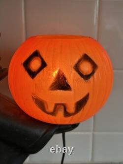 TICO VINTAGE 1960s BLACK WITCH GREEN FACE HALLOWEEN Jack-o'-lantern BLOWMOLD
