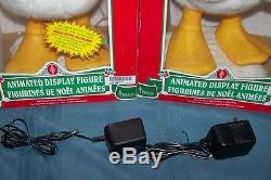 Telco Motionette Animated Mr & Mrs Santa Christmas Geese 23 Tall