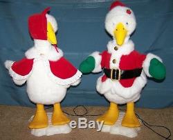 Telco Motionette Animated Mr & Mrs Santa Christmas Geese 23 Tall