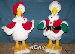 Telco Motionette Animated Mr & Mrs Santa Christmas Geese 23 Tall