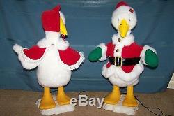 Telco Motionette Animated Mr & Mrs Santa Christmas Geese 23 Tall