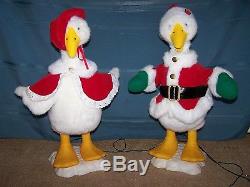 Telco Motionette Animated Mr & Mrs Santa Christmas Geese 23 Tall