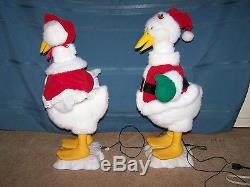 Telco Motionette Animated Mr & Mrs Santa Christmas Geese 23 Tall