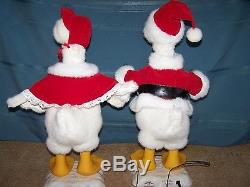 Telco Motionette Animated Mr & Mrs Santa Christmas Geese 23 Tall