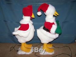 Telco Motionette Animated Mr & Mrs Santa Christmas Geese 23 Tall