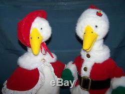 Telco Motionette Animated Mr & Mrs Santa Christmas Geese 23 Tall