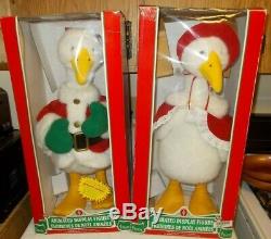 Telco Motionette Animated Mr & Mrs Santa Christmas Geese Duck 23 Tall