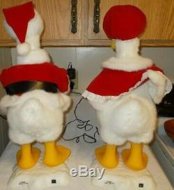 Telco Motionette Animated Mr & Mrs Santa Christmas Geese Duck 23 Tall