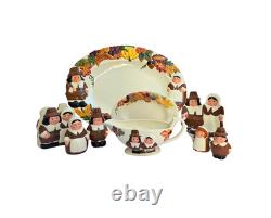 The Pilgrim Pair Thanksgiving Serveware Set 1990s Original Boxes