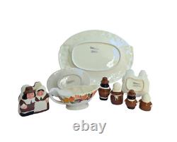 The Pilgrim Pair Thanksgiving Serveware Set 1990s Original Boxes