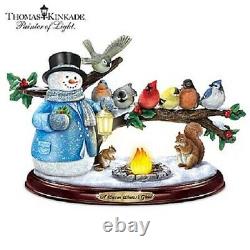 The Thomas Kinkade Musical Winter Glow Snowman Painter of Light Christmas Decor