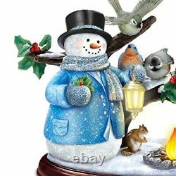 The Thomas Kinkade Musical Winter Glow Snowman Painter of Light Christmas Decor