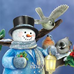 The Thomas Kinkade Musical Winter Glow Snowman Painter of Light Christmas Decor