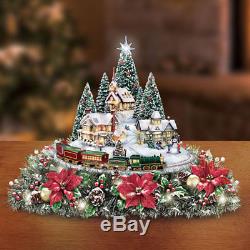 Thomas Kinkade Animated Illuminated Christmas Village Centerpiece. New