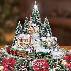 Thomas Kinkade Animated Illuminated Christmas Village Centerpiece. New