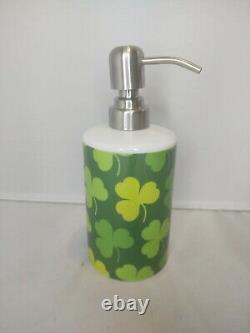Toothbrush holder and soap dispenser pump St. Patrick's Day Green Irish shamrock