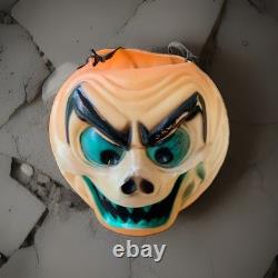 Topstone Halloween Character Ghoul Pumpkin Blow Mold Candy Bucket Pail