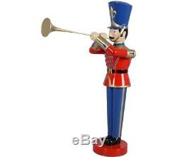 Toy Soldier Life Size Statue Christmas Decor Display with Trumpet Prop