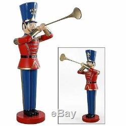 Toy Soldier Life Size Statue Christmas Decor Display with Trumpet Prop