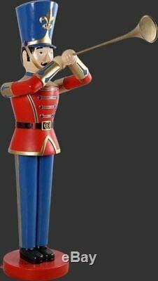 Toy Soldier Life Size Statue Christmas Decor Display with Trumpet Prop