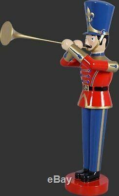 Toy Soldier Life Size Statue Christmas Decor Display with Trumpet Prop