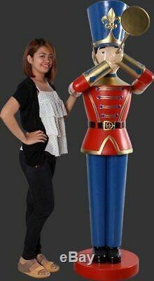 Toy Soldier Life Size Statue Christmas Decor Display with Trumpet Prop