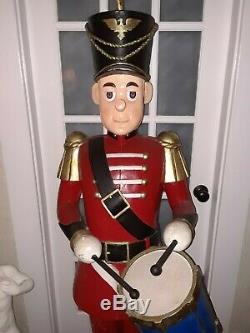 Toy Soldier Life Size Statue Christmas Decor Display with drum Prop
