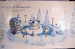 Trendmasters Christmas Magic Winter Wonderland Animated Skating Pond 1997 EUC