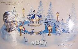 Trendmasters Christmas Magic Winter Wonderland Animated Skating Pond 1997 EUC