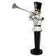 Trumpet Toy Soldier 4ft White Life Size Resin Christmas Statue