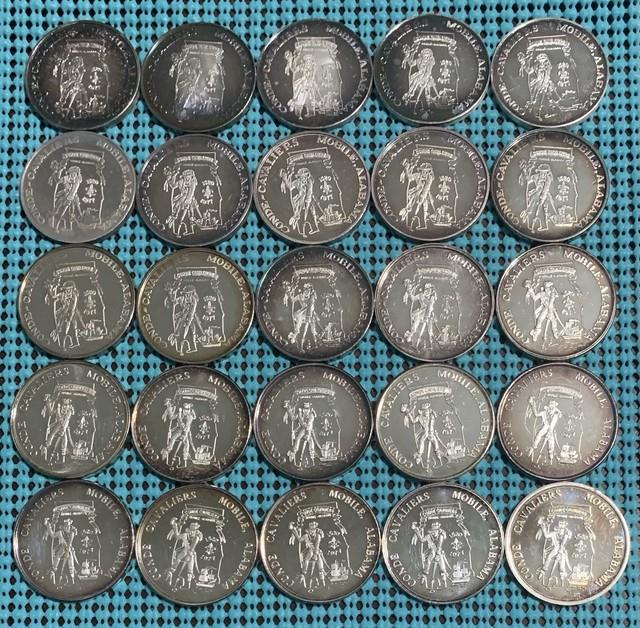 Twenty-five Conde-cavaliers (mobile, Al). 999 Fine Silver Mardi Gras Doubloons
