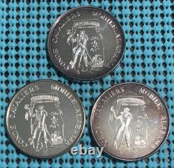 Twenty-Five CONDE-CAVALIERS (Mobile, AL). 999 FINE SILVER Mardi Gras Doubloons Twenty-Five CONDE-CAVALIERS (Mobile, AL). 999 FINE SILVER Mardi Gras Doubloons