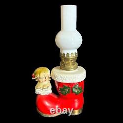 UCAGCO Mini 8 Oil Lamp Christmas Santa Boot Stocking Choir Girl Vintage RARE