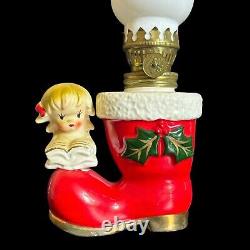 UCAGCO Mini 8 Oil Lamp Christmas Santa Boot Stocking Choir Girl Vintage RARE