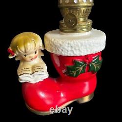 UCAGCO Mini 8 Oil Lamp Christmas Santa Boot Stocking Choir Girl Vintage RARE