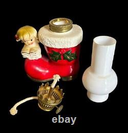 UCAGCO Mini 8 Oil Lamp Christmas Santa Boot Stocking Choir Girl Vintage RARE