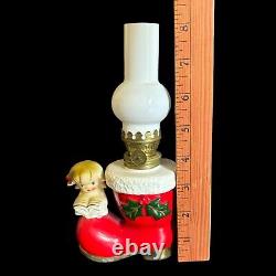 UCAGCO Mini 8 Oil Lamp Christmas Santa Boot Stocking Choir Girl Vintage RARE