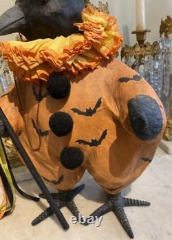 ULTRA RARE Large Bethany Lowe Halloween Crow With Circus Costume & Monocle Retired